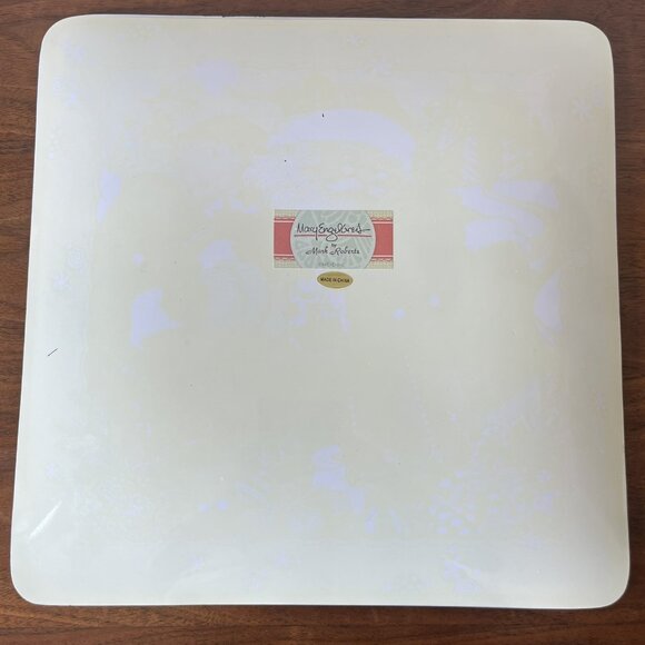 Signed Mary Engelbreit Mark Roberts Christmas Glass Santa Plate Platter 2014 - Picture 6 of 16